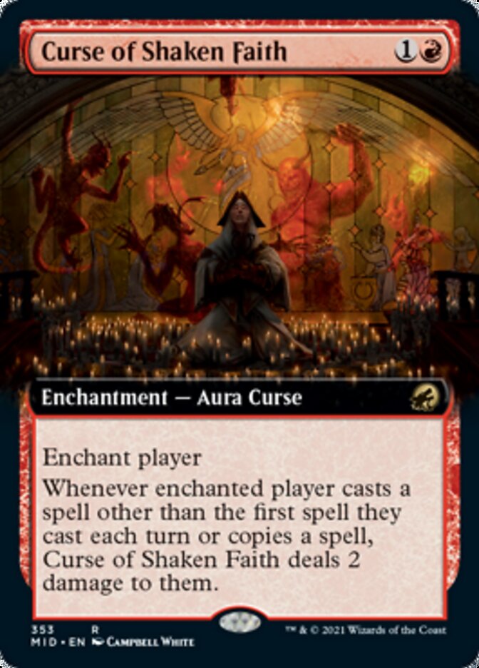 Curse of Shaken Faith (Extended Art) [Innistrad: Midnight Hunt] MTG Single Magic: The Gathering    | Red Claw Gaming
