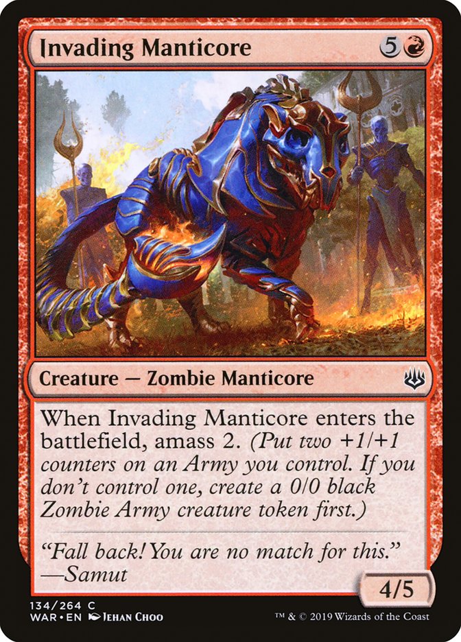 Invading Manticore [War of the Spark] MTG Single Magic: The Gathering    | Red Claw Gaming