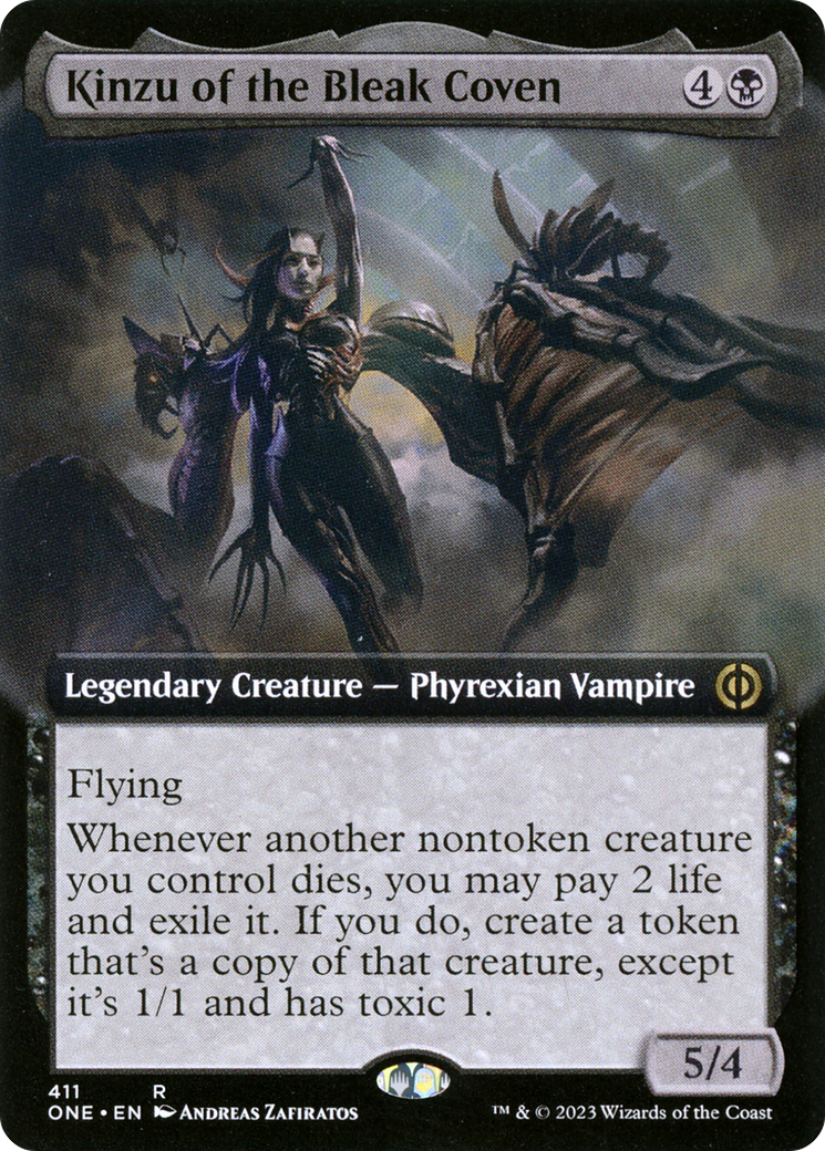 Kinzu of the Bleak Coven (Extended Art) [Phyrexia: All Will Be One] MTG Single Magic: The Gathering    | Red Claw Gaming
