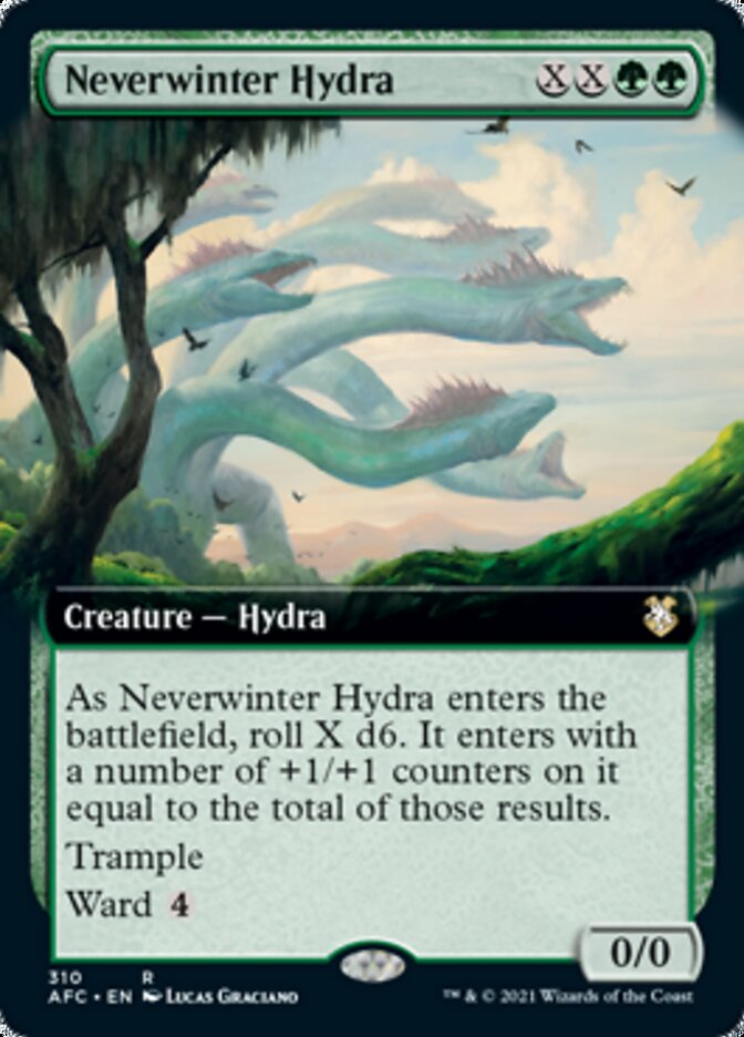 Neverwinter Hydra (Extended Art) [Dungeons & Dragons: Adventures in the Forgotten Realms Commander] MTG Single Magic: The Gathering    | Red Claw Gaming