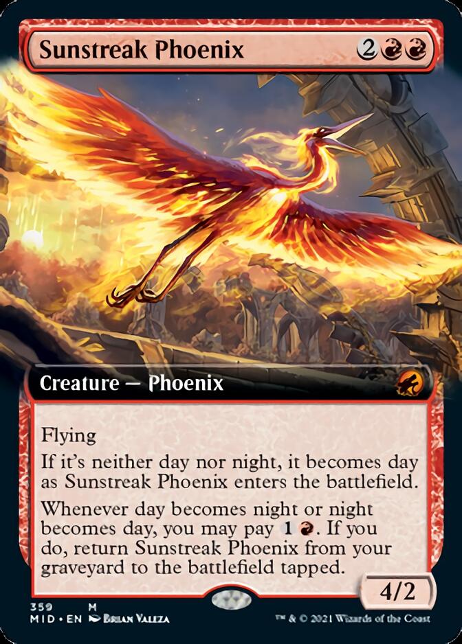 Sunstreak Phoenix (Extended Art) [Innistrad: Midnight Hunt] MTG Single Magic: The Gathering    | Red Claw Gaming