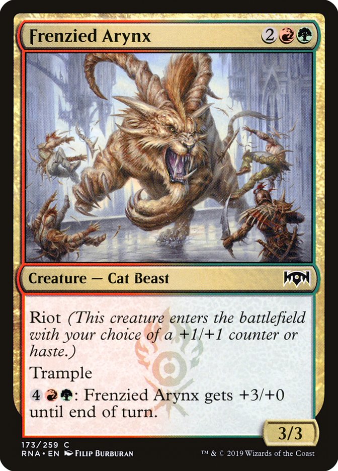 Frenzied Arynx [Ravnica Allegiance] MTG Single Magic: The Gathering    | Red Claw Gaming