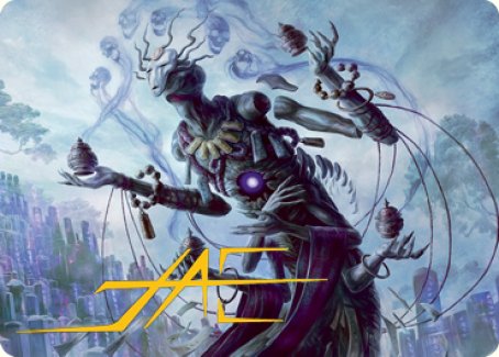 Myojin of Grim Betrayal Art Card (Gold-Stamped Signature) [Kamigawa: Neon Dynasty Art Series] MTG Single Magic: The Gathering    | Red Claw Gaming