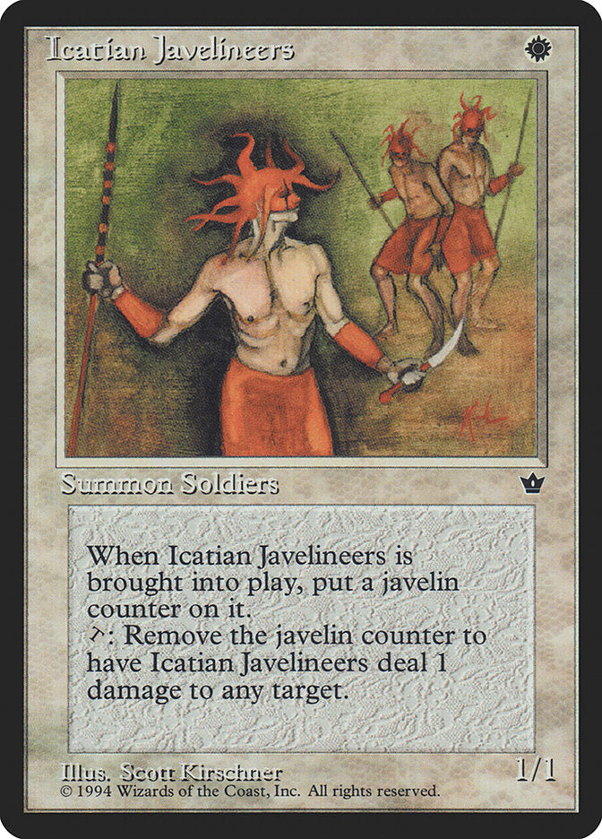 Icatian Javelineers (Scott Kirschner) [Fallen Empires] MTG Single Magic: The Gathering    | Red Claw Gaming