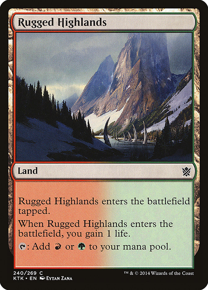 Rugged Highlands [Khans of Tarkir] MTG Single Magic: The Gathering    | Red Claw Gaming