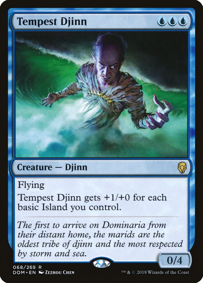 Tempest Djinn [Dominaria] MTG Single Magic: The Gathering    | Red Claw Gaming