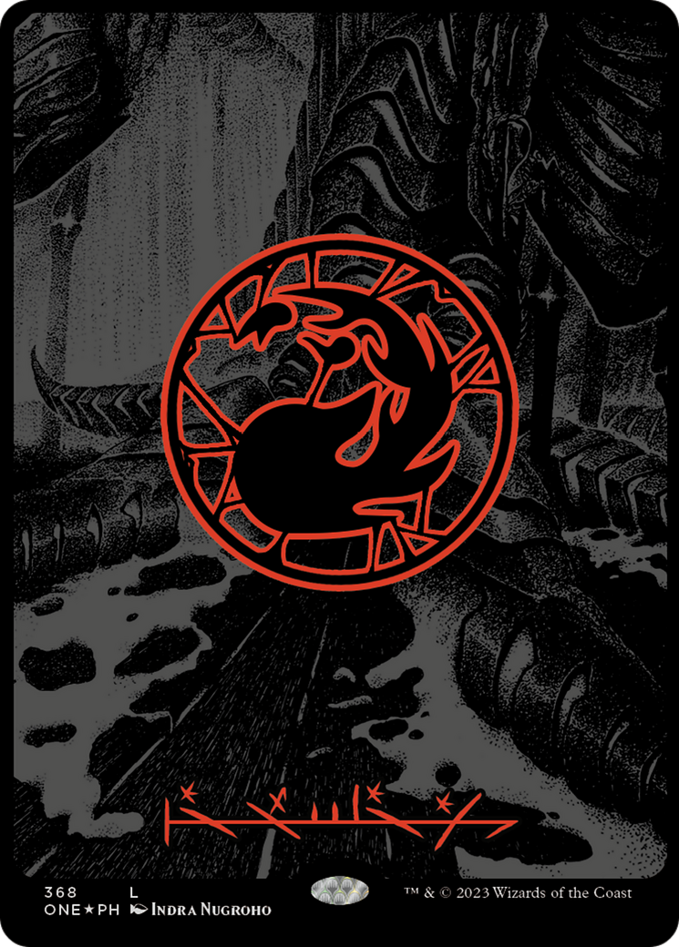 Mountain (368) (Oil Slick Raised Foil) [Phyrexia: All Will Be One] MTG Single Magic: The Gathering    | Red Claw Gaming