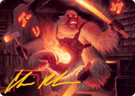 Kami of Industry Art Card (Gold-Stamped Signature) [Kamigawa: Neon Dynasty Art Series] MTG Single Magic: The Gathering    | Red Claw Gaming