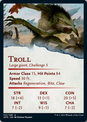Troll Art Card [Dungeons & Dragons: Adventures in the Forgotten Realms Art Series] MTG Single Magic: The Gathering    | Red Claw Gaming