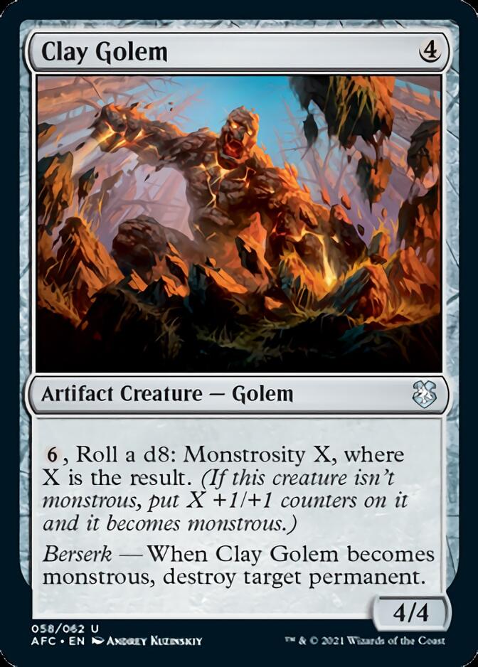 Clay Golem [Dungeons & Dragons: Adventures in the Forgotten Realms Commander] MTG Single Magic: The Gathering    | Red Claw Gaming