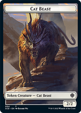 Elf Warrior // Cat Beast Double-Sided Token [Starter Commander Decks] MTG Single Magic: The Gathering    | Red Claw Gaming