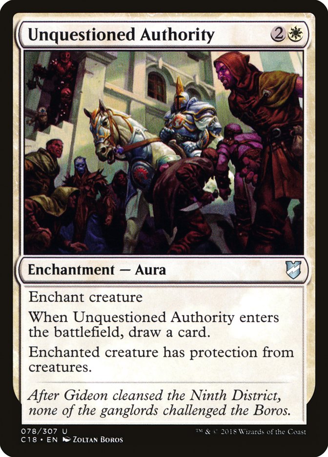 Unquestioned Authority [Commander 2018] MTG Single Magic: The Gathering    | Red Claw Gaming