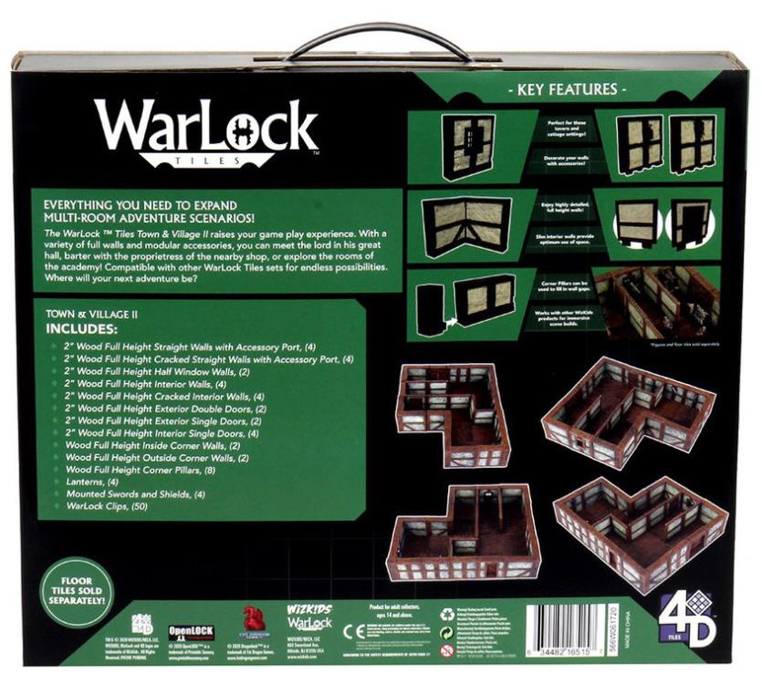 WARLOCK TOWN/VILLAGE TILES II: PLASTER WALLS EXPANSION Minatures Wizkids Games    | Red Claw Gaming