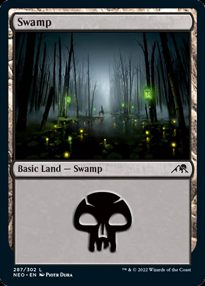 Swamp (287) [Kamigawa: Neon Dynasty] MTG Single Magic: The Gathering    | Red Claw Gaming