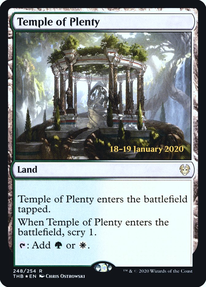 Temple of Plenty [Theros Beyond Death Prerelease Promos] MTG Single Magic: The Gathering    | Red Claw Gaming