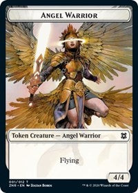 Angel Warrior // Copy Double-Sided Token [Zendikar Rising Tokens] MTG Single Magic: The Gathering    | Red Claw Gaming