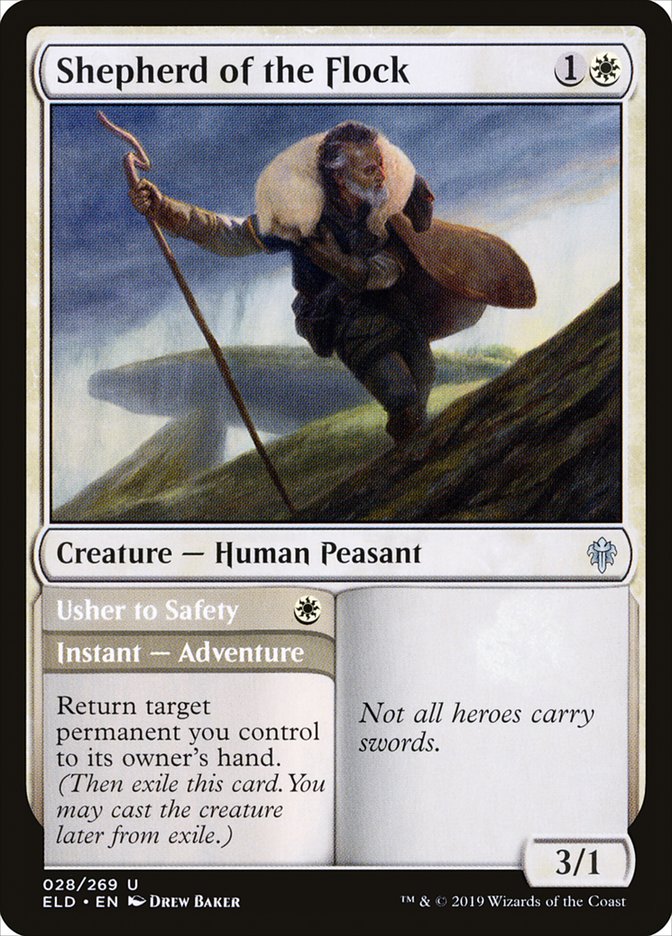 Shepherd of the Flock // Usher to Safety [Throne of Eldraine] MTG Single Magic: The Gathering    | Red Claw Gaming