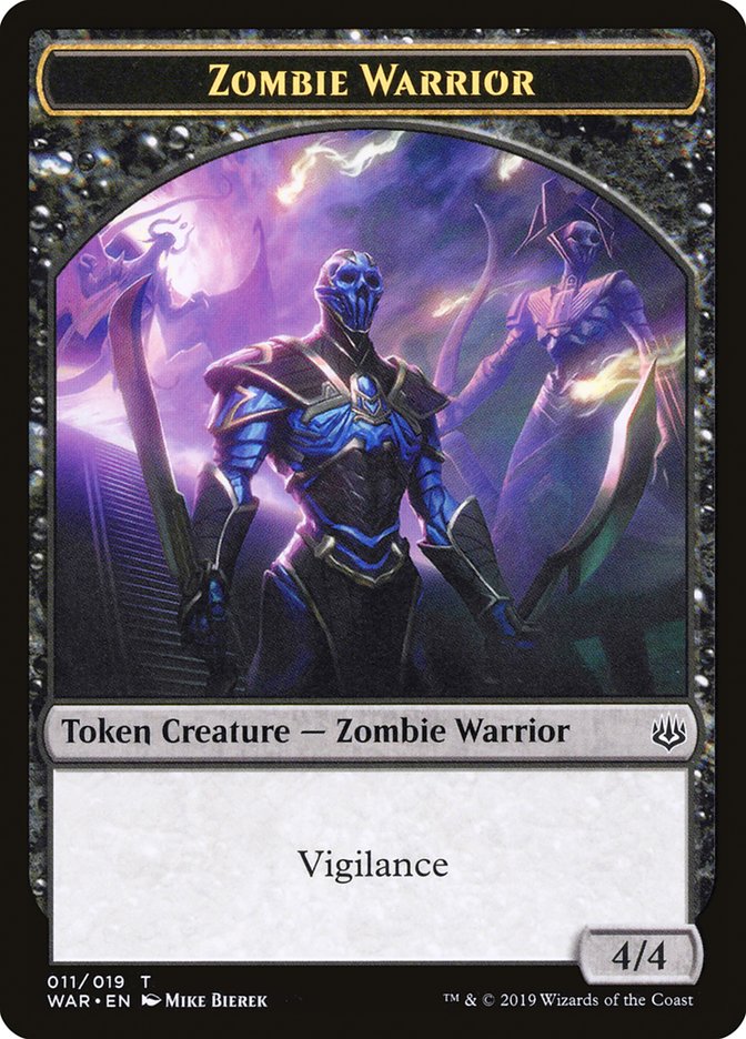 Zombie Warrior Token [War of the Spark Tokens] MTG Single Magic: The Gathering    | Red Claw Gaming