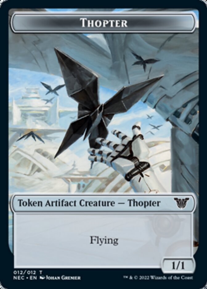 Thopter // Spirit (002) Double-Sided Token [Kamigawa: Neon Dynasty Commander Tokens] MTG Single Magic: The Gathering    | Red Claw Gaming