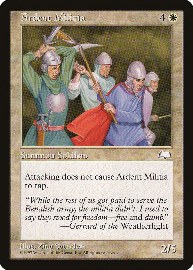 Ardent Militia [Weatherlight] MTG Single Magic: The Gathering    | Red Claw Gaming