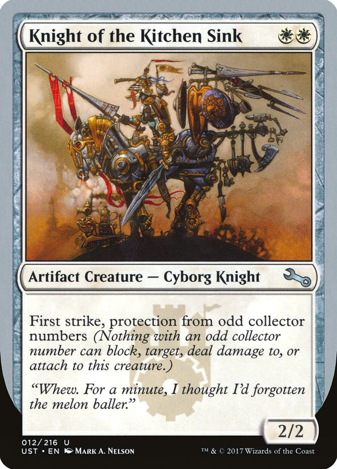 Knight of the Kitchen Sink ("protection from odd collector numbers") [Unstable] MTG Single Magic: The Gathering    | Red Claw Gaming