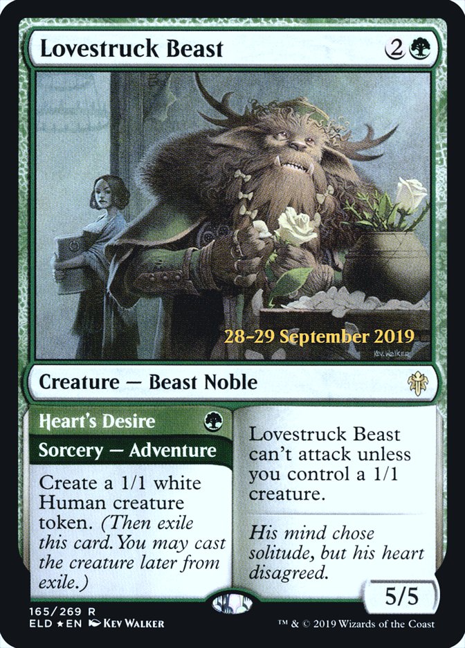 Lovestruck Beast // Heart's Desire [Throne of Eldraine Prerelease Promos] MTG Single Magic: The Gathering    | Red Claw Gaming