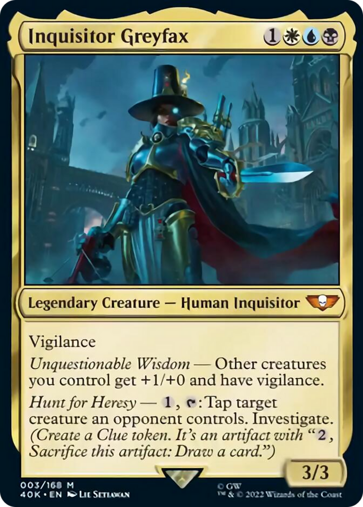 Inquisitor Greyfax (Surge Foil) [Warhammer 40,000] MTG Single Magic: The Gathering    | Red Claw Gaming