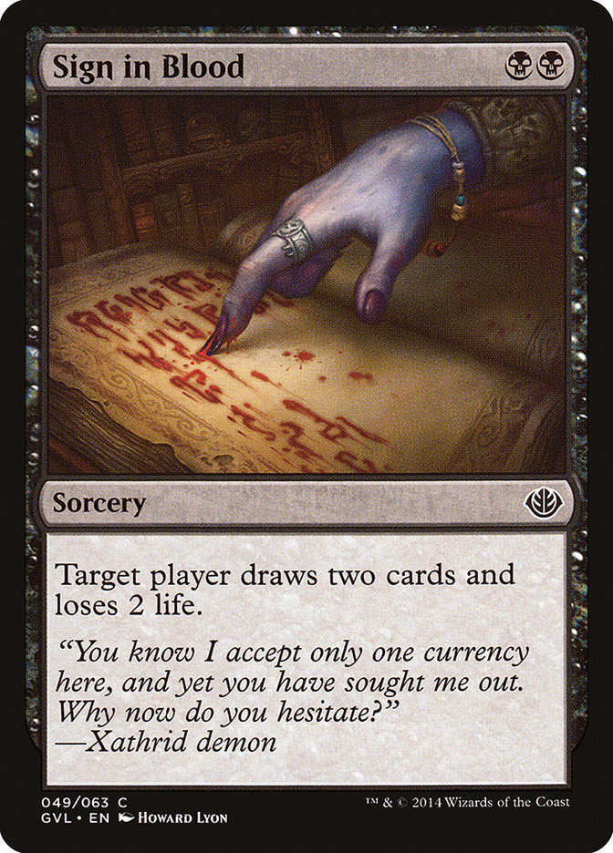 Sign in Blood (Garruk vs. Liliana) [Duel Decks Anthology] MTG Single Magic: The Gathering    | Red Claw Gaming