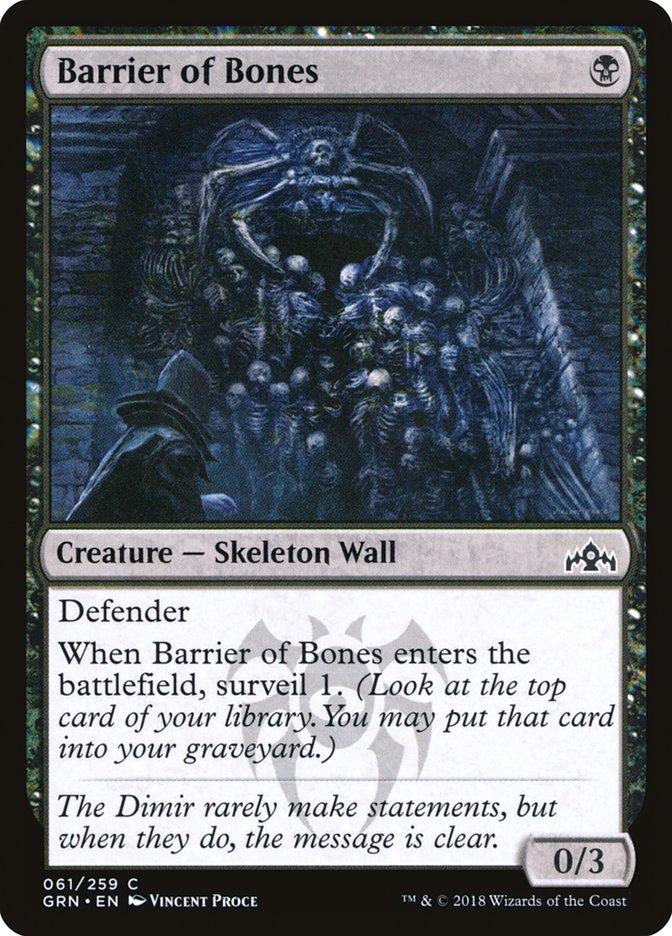 Barrier of Bones [Guilds of Ravnica] MTG Single Magic: The Gathering    | Red Claw Gaming
