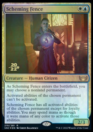 Scheming Fence [Streets of New Capenna Prerelease Promos] MTG Single Magic: The Gathering    | Red Claw Gaming