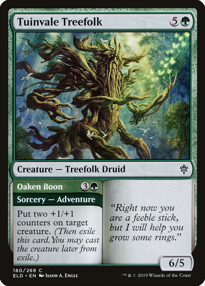 Tuinvale Treefolk // Oaken Boon [Throne of Eldraine] MTG Single Magic: The Gathering    | Red Claw Gaming