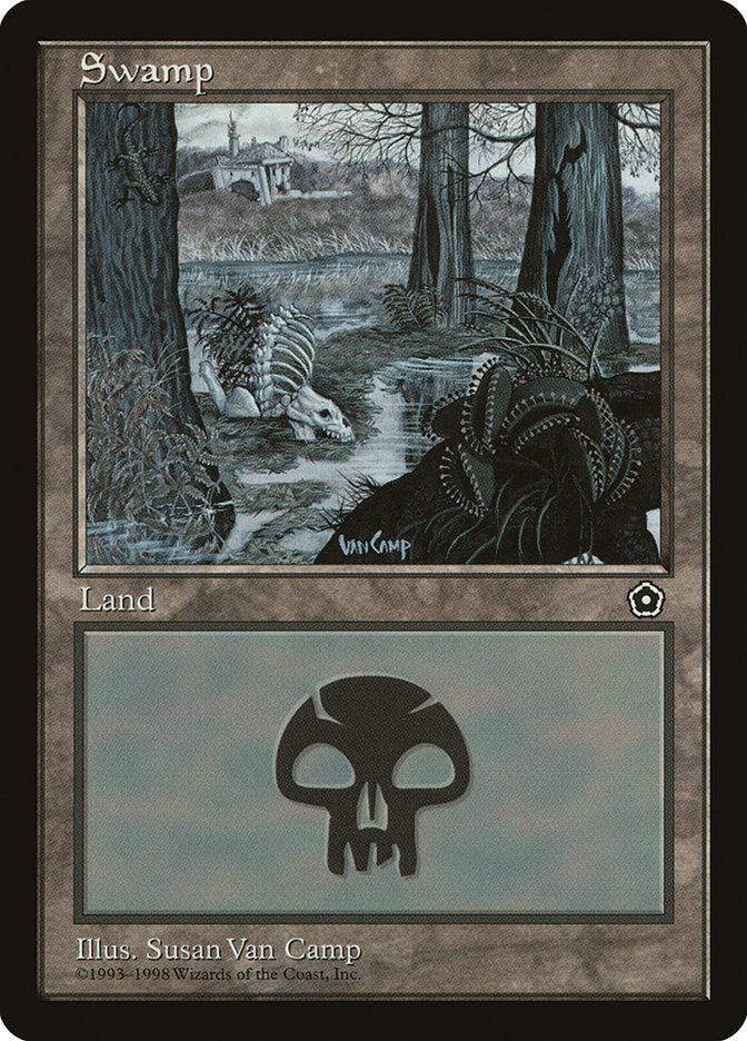 Swamp (Signature Centered) [Portal Second Age] MTG Single Magic: The Gathering    | Red Claw Gaming