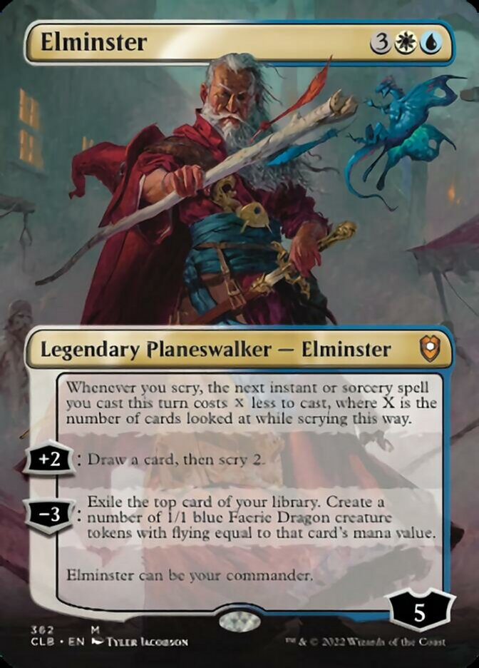 Elminster (Borderless) [Commander Legends: Battle for Baldur's Gate] MTG Single Magic: The Gathering    | Red Claw Gaming