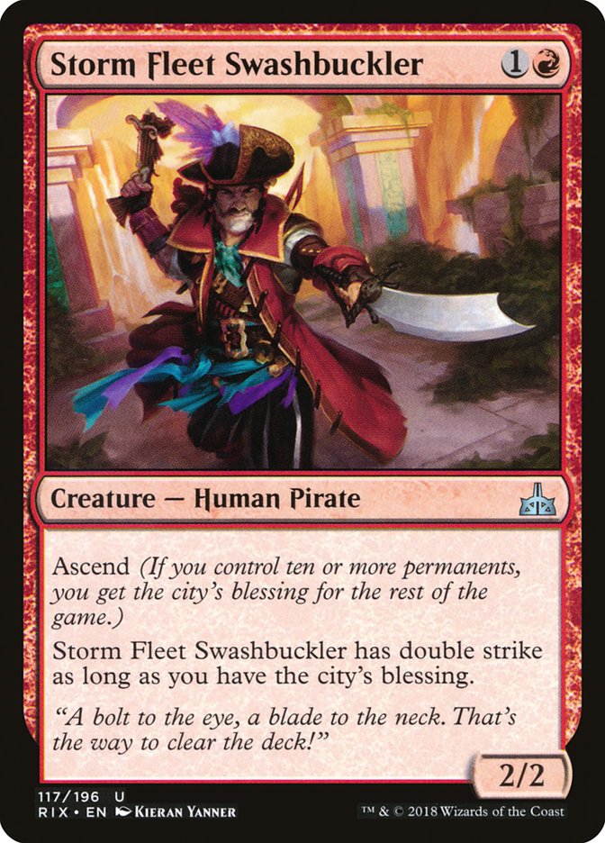 Storm Fleet Swashbuckler [Rivals of Ixalan] MTG Single Magic: The Gathering    | Red Claw Gaming