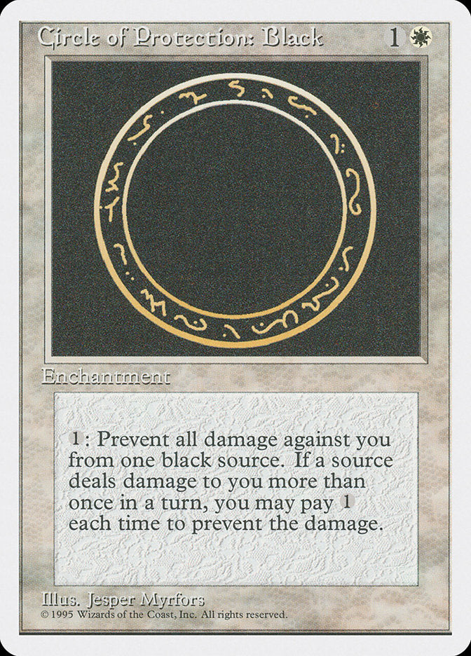 Circle of Protection: Black [Fourth Edition] MTG Single Magic: The Gathering    | Red Claw Gaming