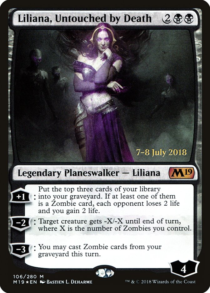 Liliana, Untouched by Death [Core Set 2019 Prerelease Promos] MTG Single Magic: The Gathering    | Red Claw Gaming