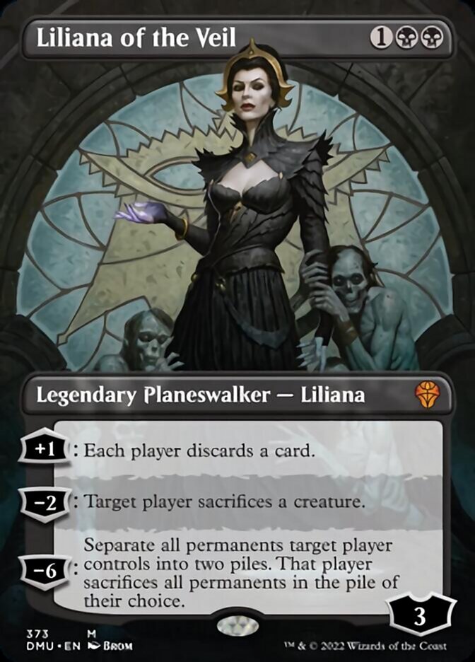 Liliana of the Veil (Borderless) [Dominaria United] MTG Single Magic: The Gathering    | Red Claw Gaming
