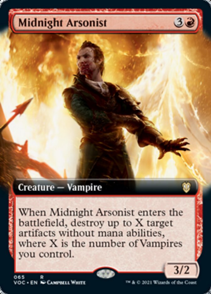 Midnight Arsonist (Extended Art) [Innistrad: Crimson Vow Commander] MTG Single Magic: The Gathering    | Red Claw Gaming