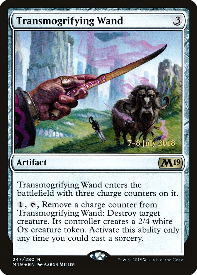 Transmogrifying Wand [Core Set 2019 Prerelease Promos] MTG Single Magic: The Gathering    | Red Claw Gaming