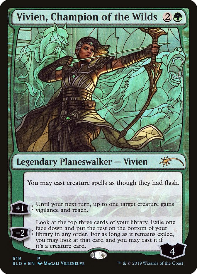 Vivien, Champion of the Wilds (Stained Glass) [Secret Lair Drop Promos] MTG Single Magic: The Gathering    | Red Claw Gaming