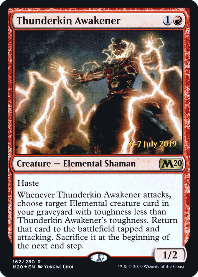 Thunderkin Awakener [Core Set 2020 Prerelease Promos] MTG Single Magic: The Gathering    | Red Claw Gaming