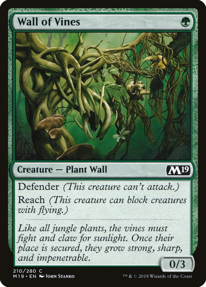 Wall of Vines [Core Set 2019] MTG Single Magic: The Gathering    | Red Claw Gaming