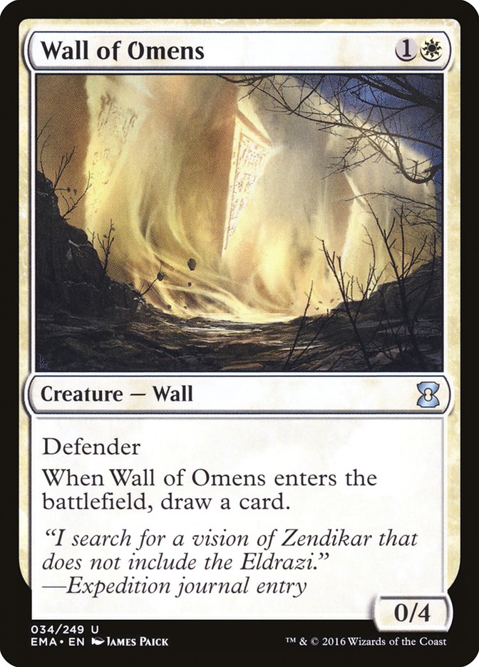 Wall of Omens [Eternal Masters] MTG Single Magic: The Gathering    | Red Claw Gaming