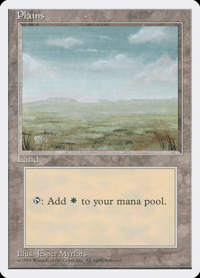 Plains (Signature on Left) [Fourth Edition] MTG Single Magic: The Gathering    | Red Claw Gaming