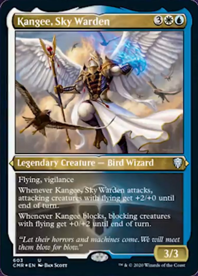 Kangee, Sky Warden (Etched) [Commander Legends] MTG Single Magic: The Gathering    | Red Claw Gaming