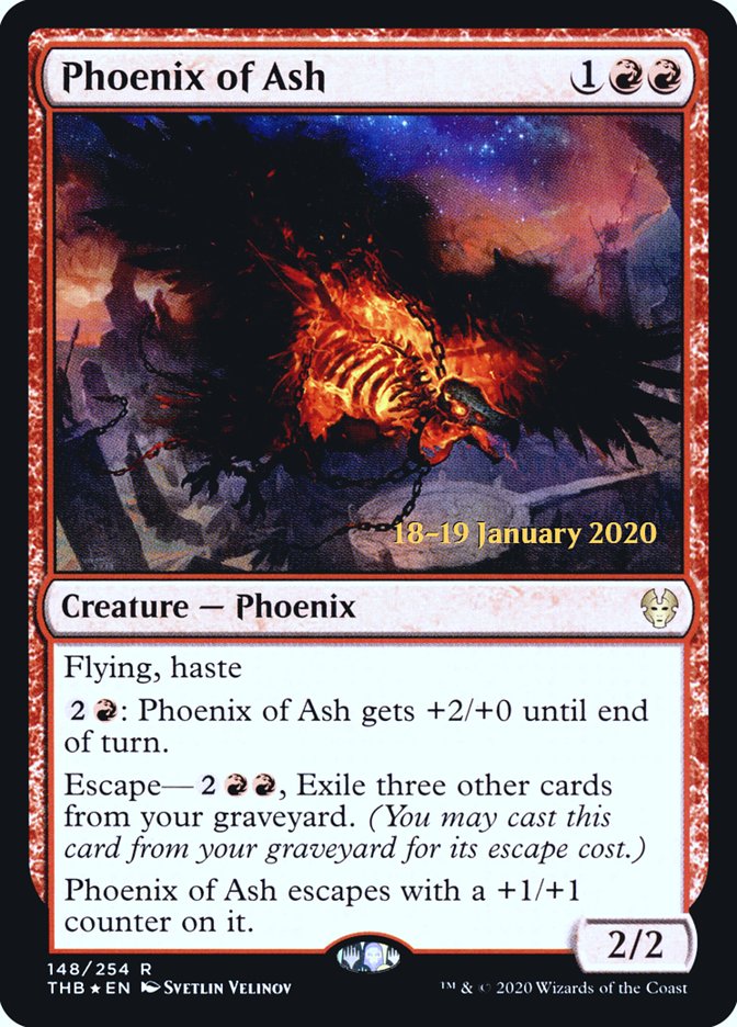 Phoenix of Ash [Theros Beyond Death Prerelease Promos] MTG Single Magic: The Gathering    | Red Claw Gaming