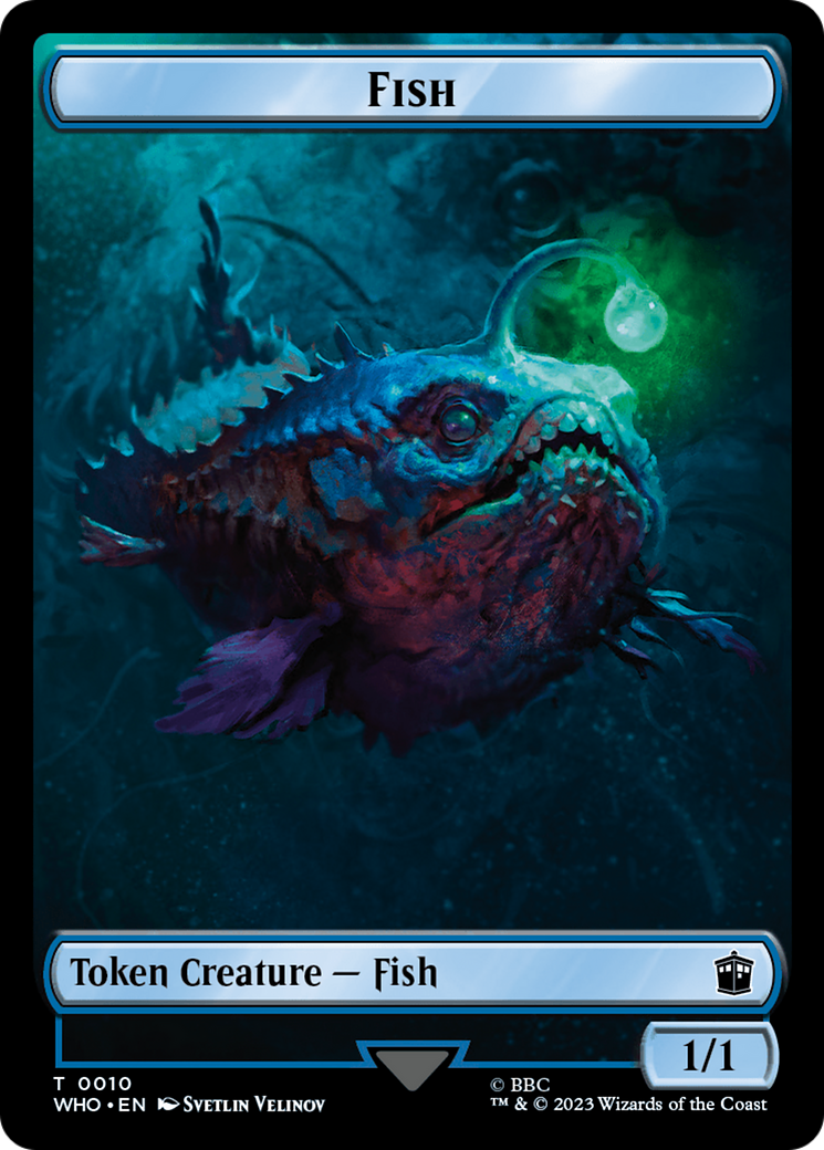 Fish // Clue (0021) Double-Sided Token [Doctor Who Tokens] MTG Single Magic: The Gathering    | Red Claw Gaming