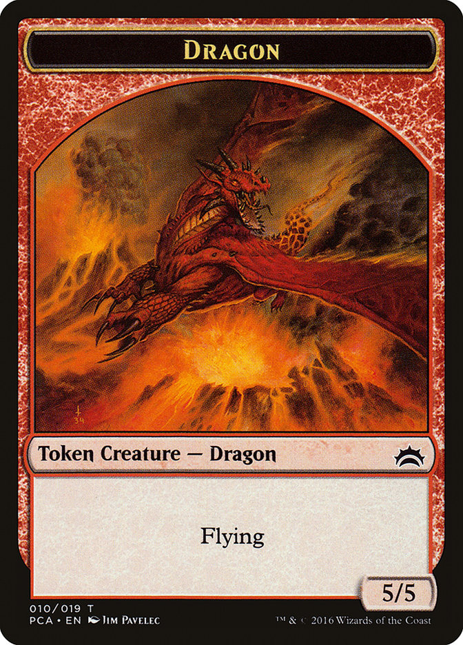 Dragon // Saproling Double-Sided Token [Planechase Anthology Tokens] MTG Single Magic: The Gathering    | Red Claw Gaming