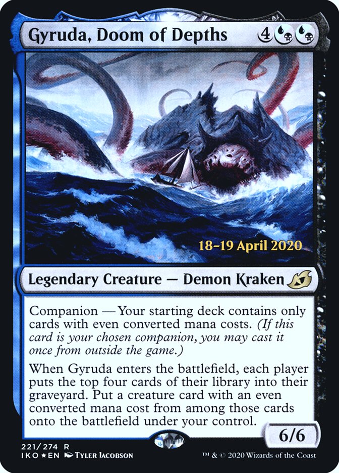 Gyruda, Doom of Depths [Ikoria: Lair of Behemoths Prerelease Promos] MTG Single Magic: The Gathering    | Red Claw Gaming
