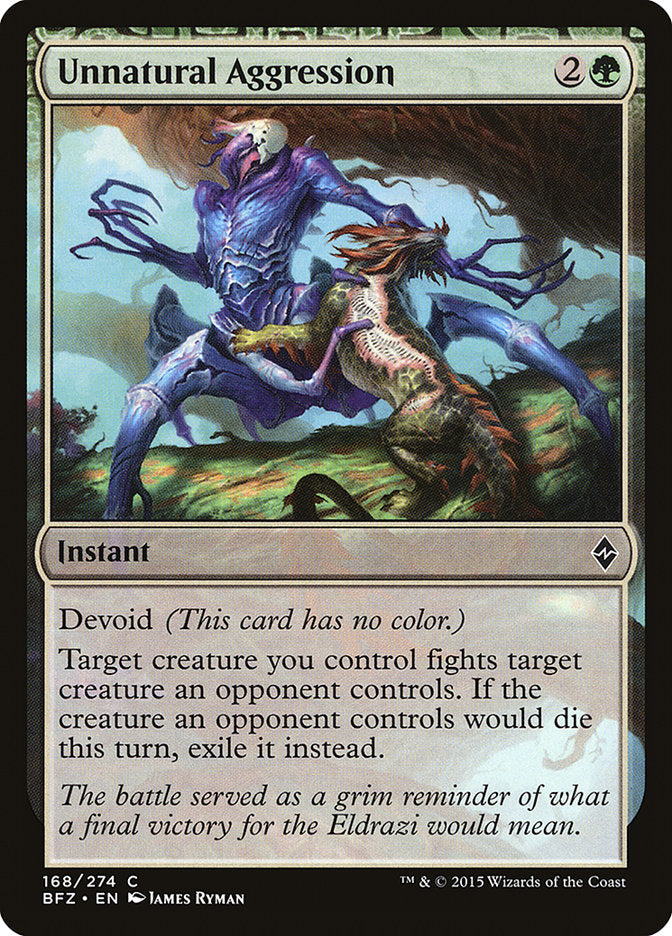 Unnatural Aggression [Battle for Zendikar] MTG Single Magic: The Gathering    | Red Claw Gaming
